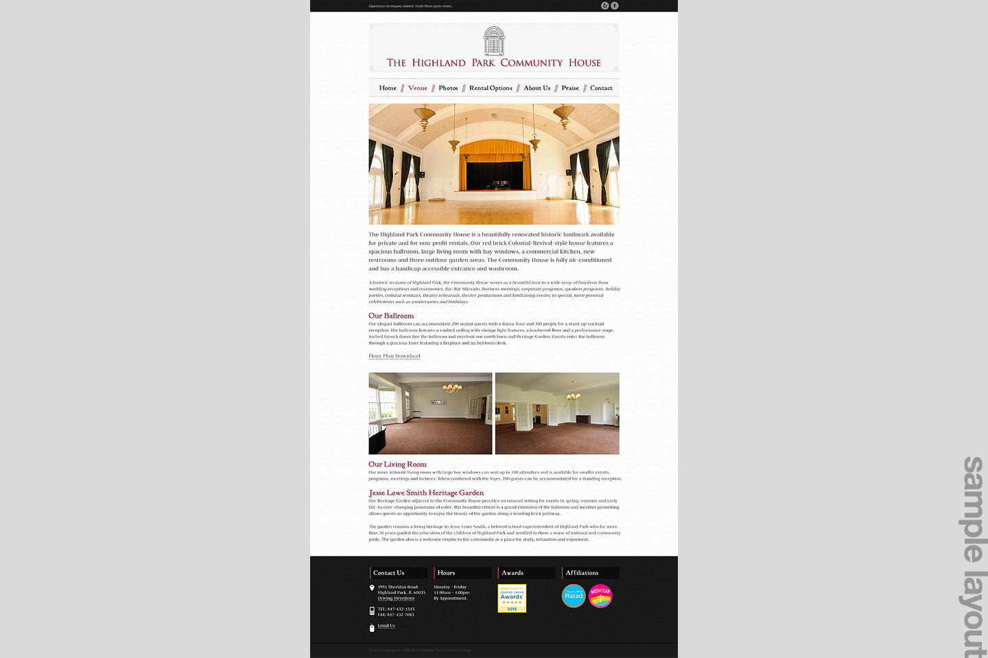 highland park community house sample web page layout by 4d inc