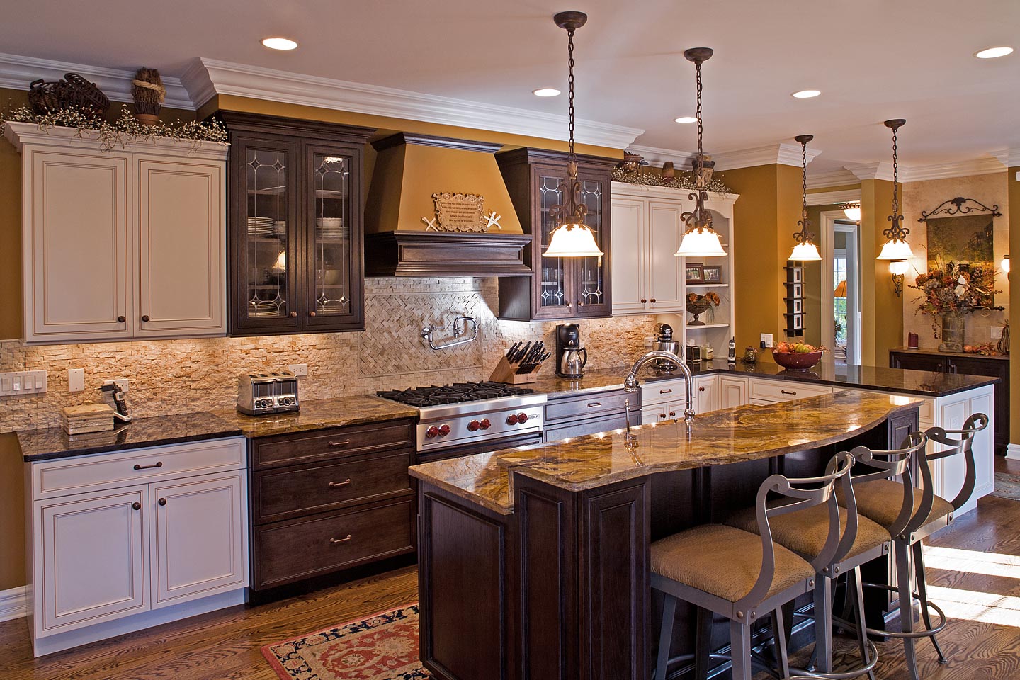 a large open custom kitchen beautifully decorated (angle 1), photographed by Jacob Rosenfeld
